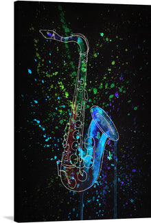  “Saxophone, Music” invites you to step into the soulful rhythm of sound. This mesmerizing artwork captures the essence of music—the very breath of creativity. The saxophone emerges, its curves and keys etched in neon brilliance against a cosmic canvas. Imagine the sultry notes, the improvisation, and the syncopation—the heartbeat of jazz echoing through time. 