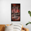 "Red and Black Contemporary Art of Piano Keys"