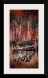 "Red and Black Contemporary Art of Piano Keys"