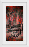 "Red and Black Contemporary Art of Piano Keys"