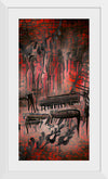 "Red and Black Contemporary Art of Piano Keys"