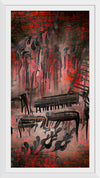 "Red and Black Contemporary Art of Piano Keys"