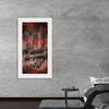 "Red and Black Contemporary Art of Piano Keys"