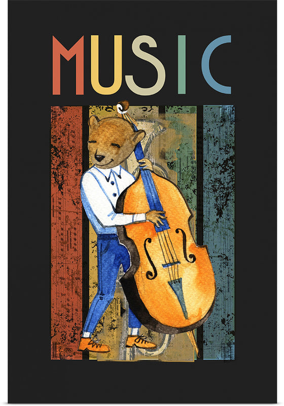 "Music Jazz Vintage Bear"