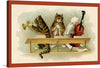 This whimsical print of cats playing different instruments is a surefire way to bring a smile to your face. The image is full of life and energy, as the cats play their instruments with gusto. This print is perfect for anyone who loves cats, music, or simply fun and whimsical art. It would make a unique and eye-catching addition to any home or office.