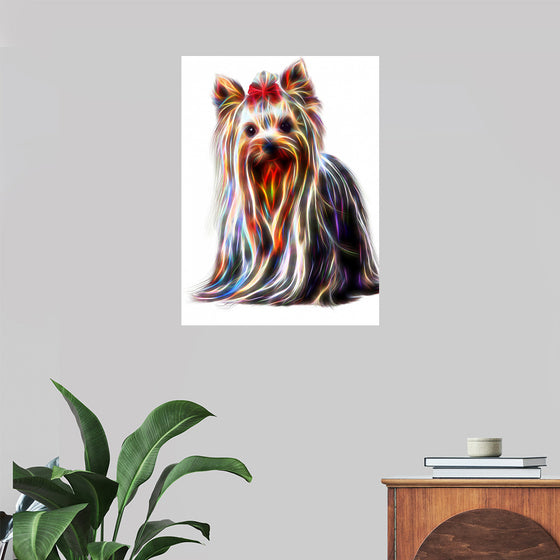 "Fractal Wire Yorkshire Terrier Dog"