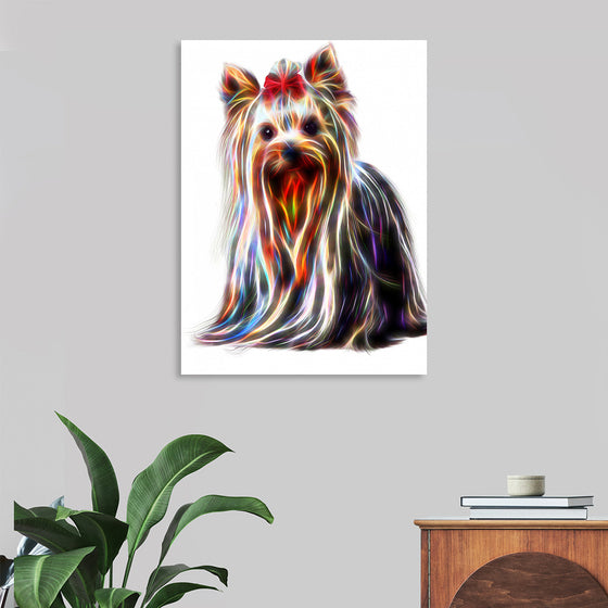 "Fractal Wire Yorkshire Terrier Dog"