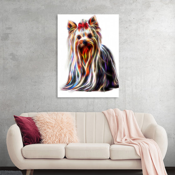 "Fractal Wire Yorkshire Terrier Dog"