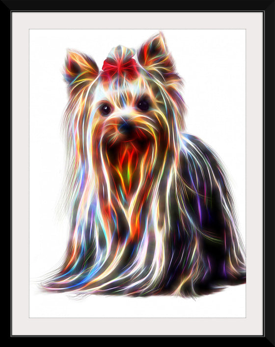 "Fractal Wire Yorkshire Terrier Dog"