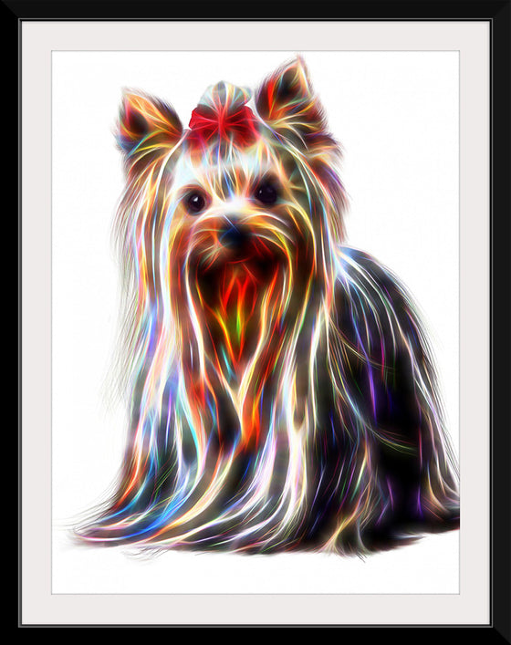 "Fractal Wire Yorkshire Terrier Dog"