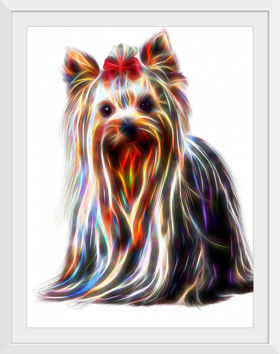 "Fractal Wire Yorkshire Terrier Dog"