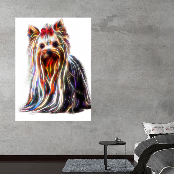 "Fractal Wire Yorkshire Terrier Dog"