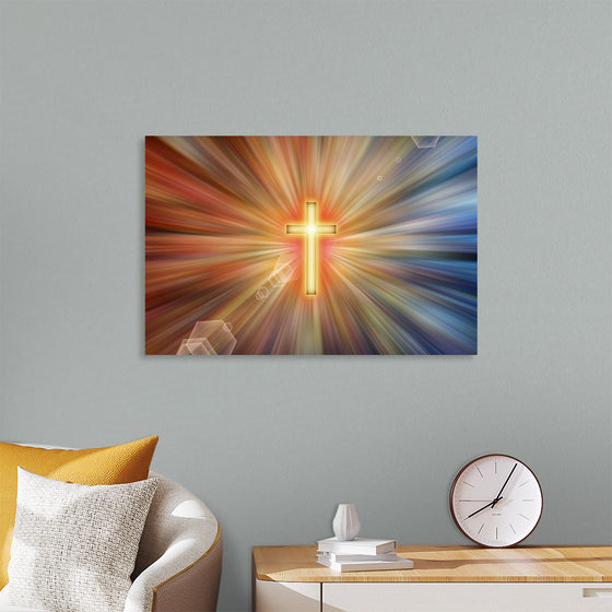 "Backlit Glowing Cross"