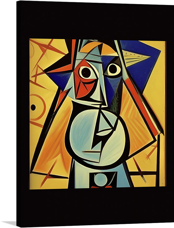 This is Bing. Based on the image you sent, I searched for “Jesus - Picasso Style painting”. The image is an abstract painting, reminiscent of Picasso’s style, featuring geometric shapes and bold colors.