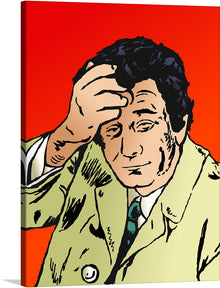  “Columbo” is a vibrant and eye-catching print that would make a great addition to any art collection. The print features a pop art style illustration of the iconic detective, Columbo, with a bold orange background. 