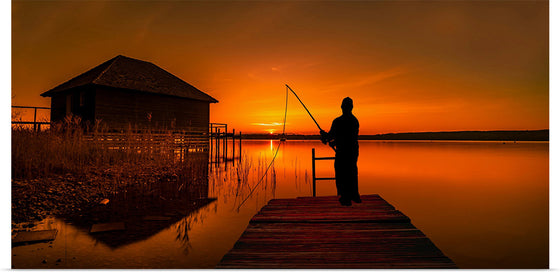 "Fisherman on Lake"