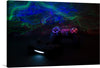 “Joysticks, Playstation, Game” is a mesmerizing artwork that captures the essence of intense gameplay and the unyielding passion of a gamer. The print features two iconic PlayStation controllers illuminated against a dynamic backdrop of swirling neon lights, symbolizing the vibrant energy and immersive experience that awaits every player.