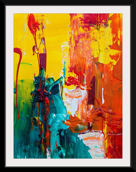 "Orange Red and Green Abstract Painting", Steve Johnson