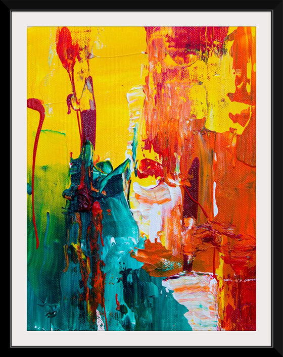 "Orange Red and Green Abstract Painting", Steve Johnson