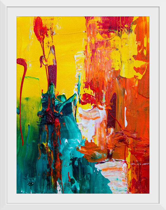 "Orange Red and Green Abstract Painting", Steve Johnson