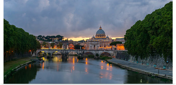 "Sant'Angelo bridge, dusk, Rome, Italy", Jebulon