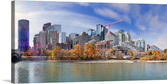 Calgary and the Bow river in Alberta, Canada” is a stunning print that captures the essence of the city. The print showcases the city’s skyline with the Bow river in the foreground. The image is taken from the perspective of the Bow river, which is a river in Alberta, Canada.