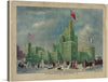 Step into the enchanting scene of the 1887 Montreal Winter Carnival with this exquisite print. The artwork meticulously brings to life the majestic ice castle, adorned with flags fluttering proudly against the serene sky. The lively atmosphere is palpable as people clad in vintage attire enjoy sleigh rides and engage in merriment amidst a backdrop of architectural grandeur.