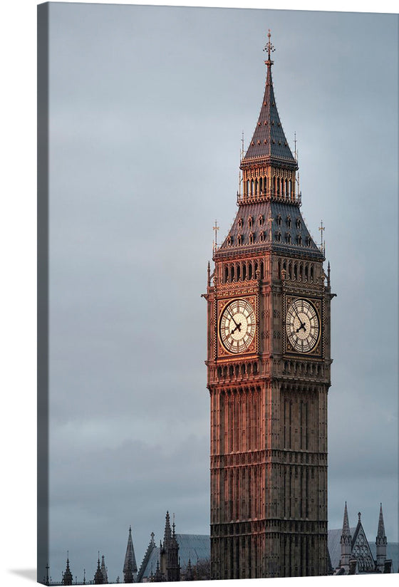 “Big Ben, London, United Kingdom” Art Print: A Timeless Tribute to London’s Majesty  Immerse yourself in the grandeur of London with this exquisite print of Big Ben, an iconic symbol of the city’s rich history and vibrant present. Every intricate detail of the clock tower is captured with stunning clarity, from its majestic spire to the ornate faces of the world-renowned clock. The moody skies above paint a dramatic backdrop, evoking a sense of timeless elegance and mystery.
