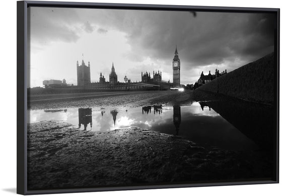 "The Palace of Westminster in London, England by the river bank"