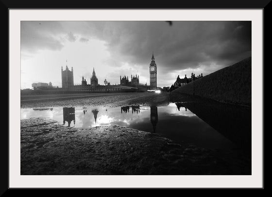 "The Palace of Westminster in London, England by the river bank"