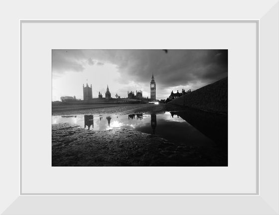 "The Palace of Westminster in London, England by the river bank"