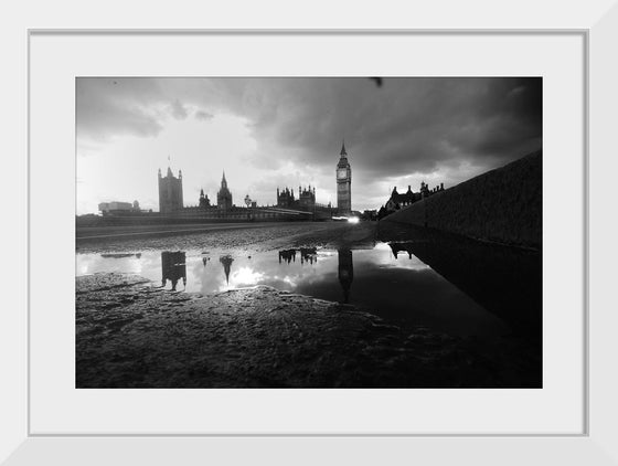 "The Palace of Westminster in London, England by the river bank"