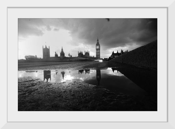 "The Palace of Westminster in London, England by the river bank"