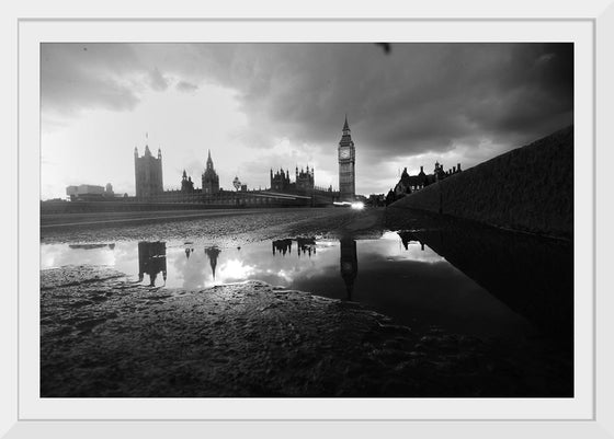 "The Palace of Westminster in London, England by the river bank"