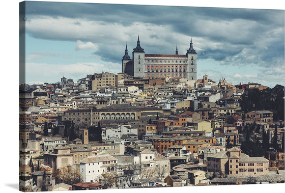 “Toledo, Spain” invites you to immerse yourself in the enchanting allure of this ancient city. Captured by artist Greta Scholderle Moller, this exquisite print transports you to the heart of Toledo, where time stands still. The iconic Alcázar of Toledo stands majestically against a sky that shifts from warm gold to cool blue. 