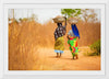 "Women in West Africa Village Carrying Baskets Filled With Shea Butter Fruits"