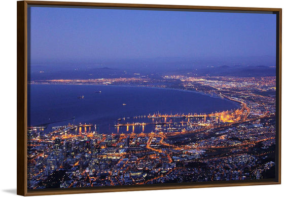 "Cape town top view at night"