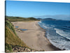 Immerse yourself in the serene beauty of “Ocean Beach, Northland, New Zealand.” This exquisite print captures the untouched splendor of a pristine beach, where gentle waves kiss the golden sands and rolling hills adorn the horizon. Every detail, from the lush greenery to the distant islands, invites you into a world where nature’s majesty reigns supreme.