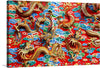 “Thai Dragon Temple” invites you to a journey across the mystical realms of ancient Thailand. In this mesmerizing print, golden dragons weave through celestial clouds, their scales catching the divine light. Each intricate detail—the sinuous curves, the fiery breath—speaks of strength, prosperity, and protection. 