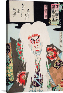  Asia, Spirit of a Lion Mask (1893-1903), Image, by Toyohara Kunichika. Toyohara Kunichika was one of the most successful Japanese woodblock print artists during the Edo period. His passion for Kabuki shows drove him to mainly focus on producing prints of actors and actresses from Kabuki scenes, by using the Ukiyo-e style. 