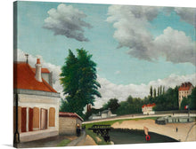  “Outskirts of Paris (ca. 1897-1905)” by Henri Rousseau is a captivating piece that captures the tranquil beauty of Parisian outskirts with meticulous detail and vibrant colors. The lush greenery, charming architecture, and expansive skies transport viewers to a world where nature and civilization exist in harmonious balance. 