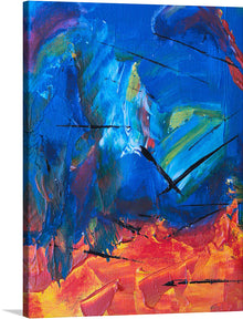  “Blue and Orange Abstract Painting” by Steve Johnson is a stunning piece of art that would make a great addition to any collection. The bold colors and dynamic brushstrokes create a sense of energy and movement that is sure to capture the attention of anyone who sees it. This print would make a great statement piece in a living room or office.