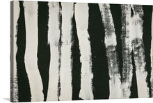  Immerse yourself in the enigmatic allure of this striking artwork, a print that encapsulates the dance between light and dark. Each brush stroke, bold and deliberate, weaves a narrative of contrast and harmony. The black and white stripes, reminiscent of the natural elegance of zebra stripes, are imbued with a raw, textural quality that invites touch and exploration. 