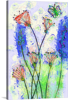  Immerse yourself in the enchanting dance of color and form with this exquisite print. Every brushstroke tells a story of blossoming flowers reaching for the sky, their vibrant hues weaving a mesmerizing tapestry that breathes life into any space. A butterfly, symbolizing transformation and grace, flutters amidst this garden of imagination, inviting viewers to lose themselves in a world where nature’s beauty knows no bounds. 