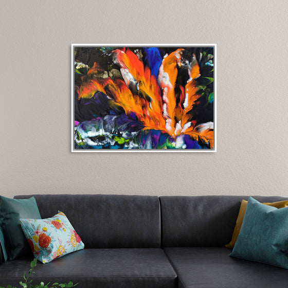 "Orange, Purple, and Green Abstract", Fiona Art