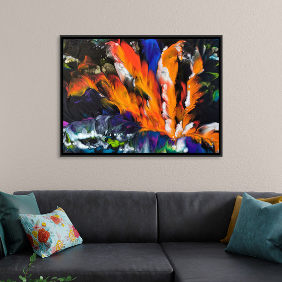 "Orange, Purple, and Green Abstract", Fiona Art