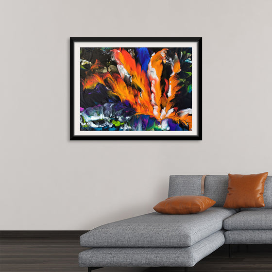 "Orange, Purple, and Green Abstract", Fiona Art