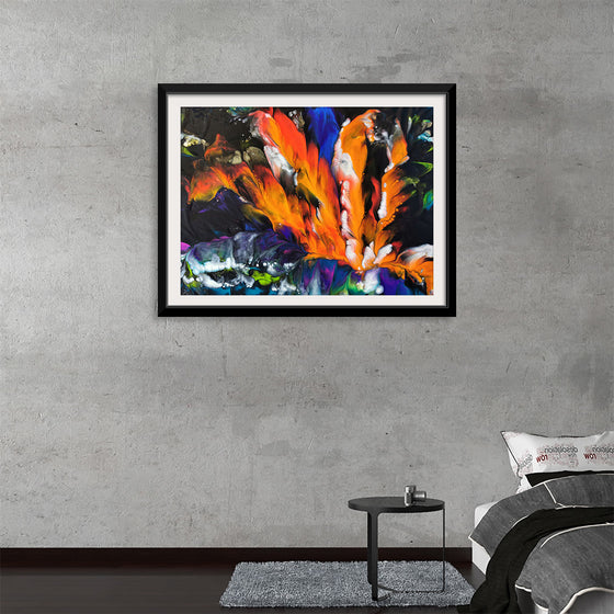 "Orange, Purple, and Green Abstract", Fiona Art
