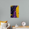 "Yellow and Purple Abstract Painting"