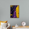 "Yellow and Purple Abstract Painting"